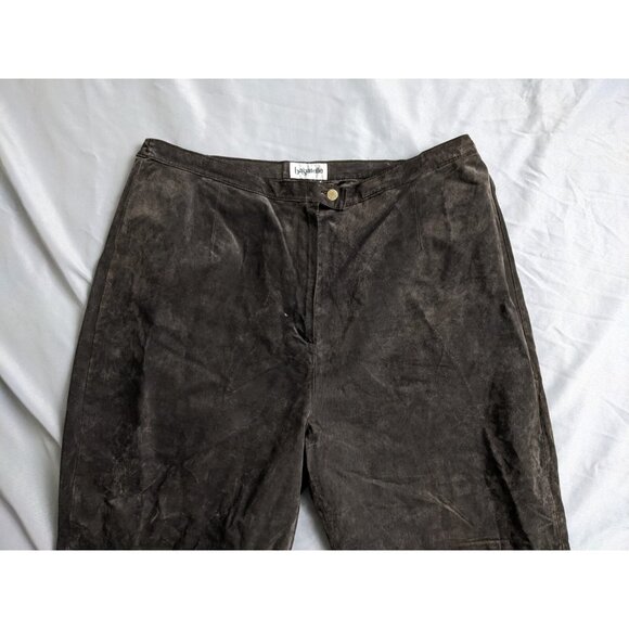 Bagatelle Pants Brown Suede 100% Leather Straight Leg Lined Womens Size 26W - Picture 2 of 12